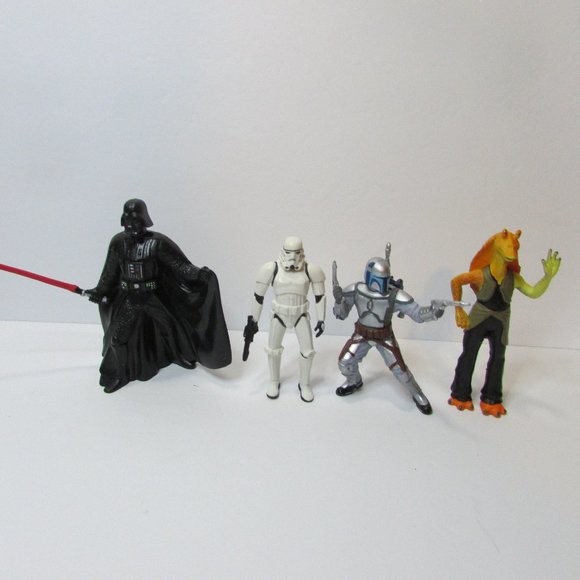 lot Star Wars figures Vader Fett Greivous Jar Jar Yoda C3 R2 Wicket Chewy droids - Picture 5 of 12